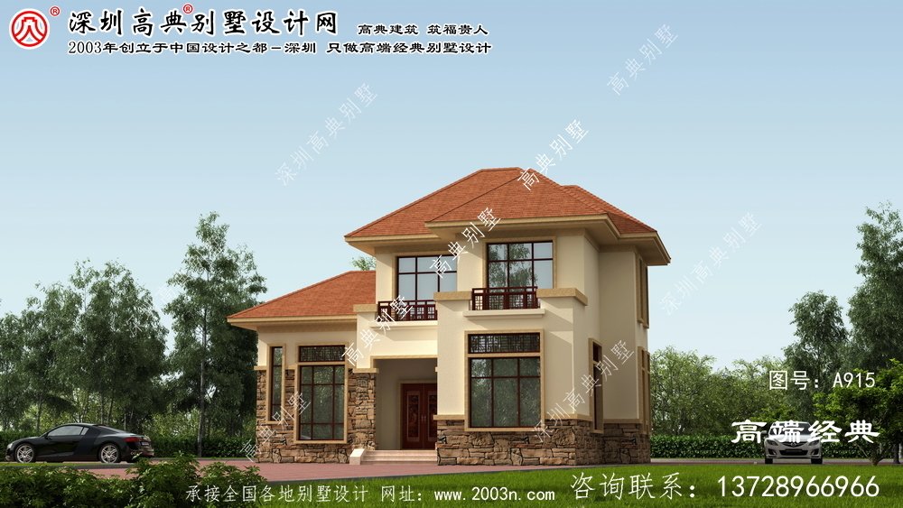 潢川县两层简单别墅设计图	