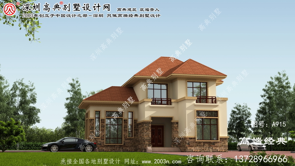 潢川县两层简单别墅设计图	